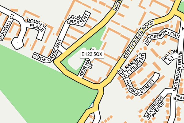 EH22 5QX map - OS OpenMap – Local (Ordnance Survey)