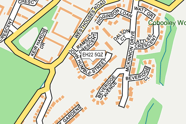 EH22 5QZ map - OS OpenMap – Local (Ordnance Survey)