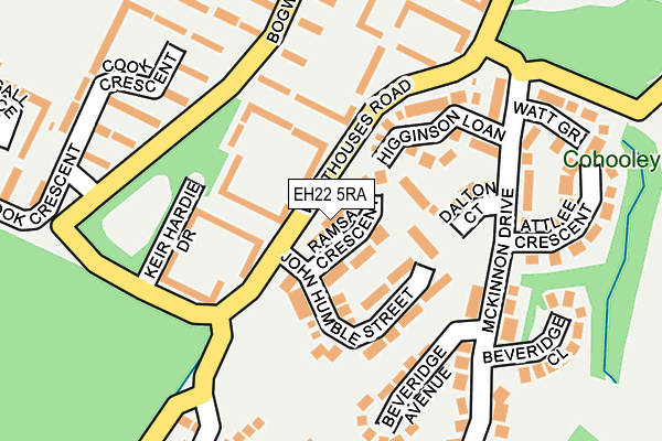 EH22 5RA map - OS OpenMap – Local (Ordnance Survey)