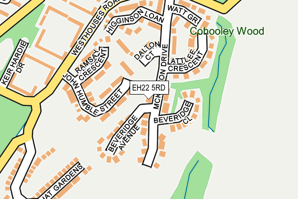 EH22 5RD map - OS OpenMap – Local (Ordnance Survey)