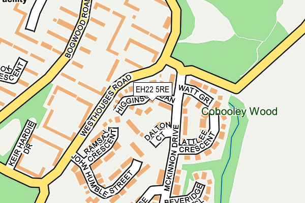 EH22 5RE map - OS OpenMap – Local (Ordnance Survey)