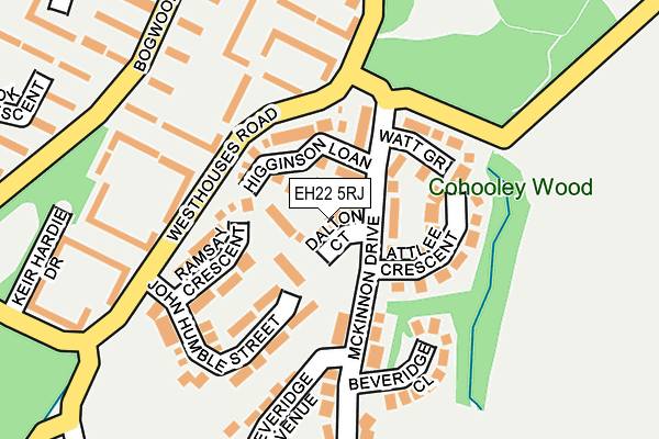 EH22 5RJ map - OS OpenMap – Local (Ordnance Survey)