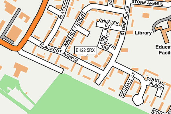 EH22 5RX map - OS OpenMap – Local (Ordnance Survey)