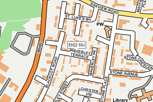 EH22 5SJ map - OS OpenMap – Local (Ordnance Survey)