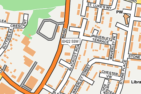 EH22 5SW map - OS OpenMap – Local (Ordnance Survey)