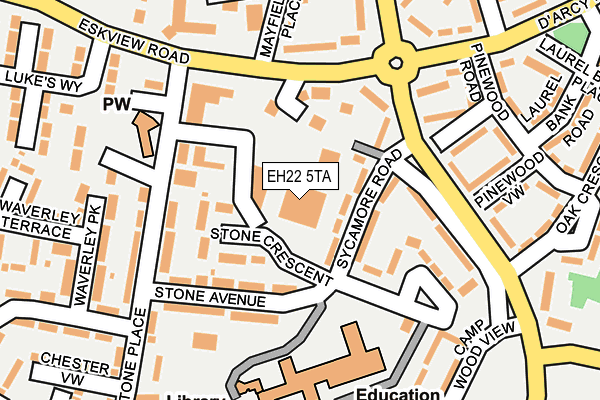 EH22 5TA map - OS OpenMap – Local (Ordnance Survey)