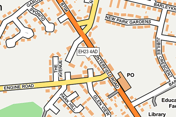 EH23 4AD map - OS OpenMap – Local (Ordnance Survey)