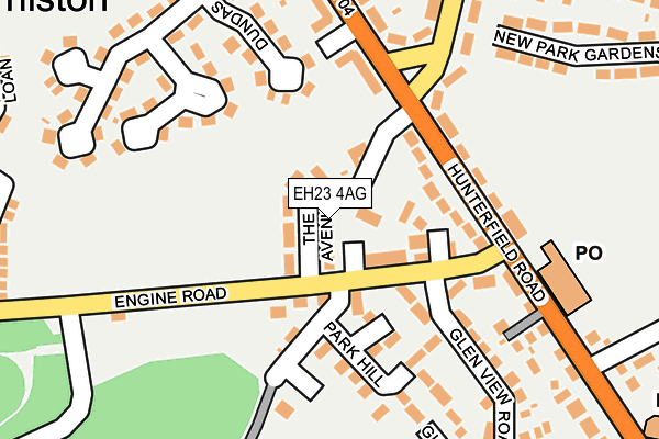 EH23 4AG map - OS OpenMap – Local (Ordnance Survey)