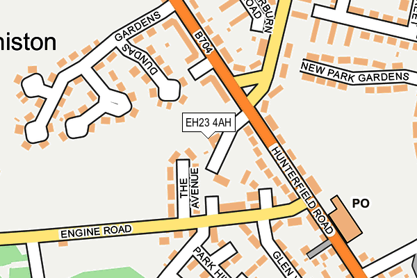 EH23 4AH map - OS OpenMap – Local (Ordnance Survey)