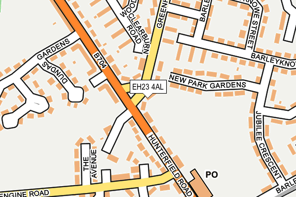 EH23 4AL map - OS OpenMap – Local (Ordnance Survey)