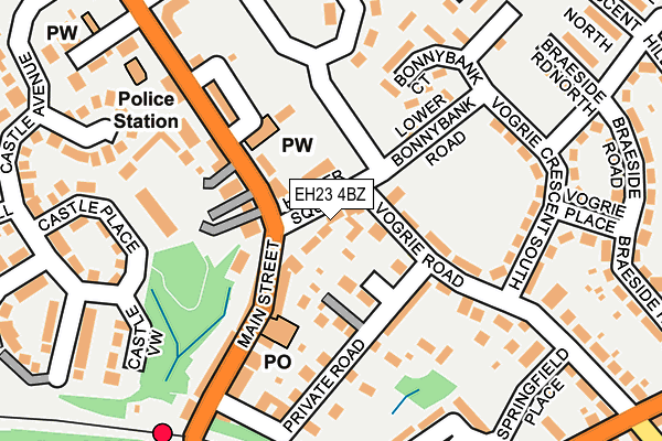 EH23 4BZ map - OS OpenMap – Local (Ordnance Survey)