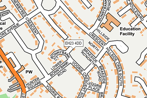 EH23 4DD map - OS OpenMap – Local (Ordnance Survey)