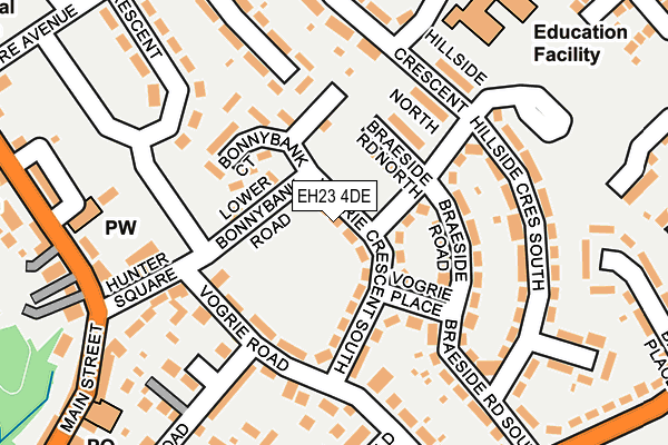 EH23 4DE map - OS OpenMap – Local (Ordnance Survey)