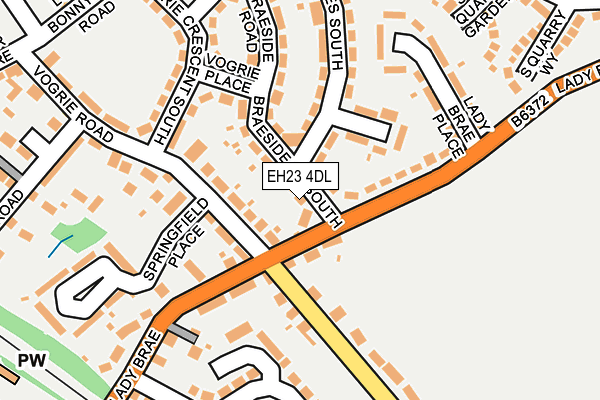EH23 4DL map - OS OpenMap – Local (Ordnance Survey)