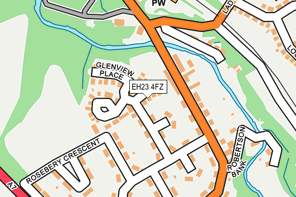 EH23 4FZ map - OS OpenMap – Local (Ordnance Survey)