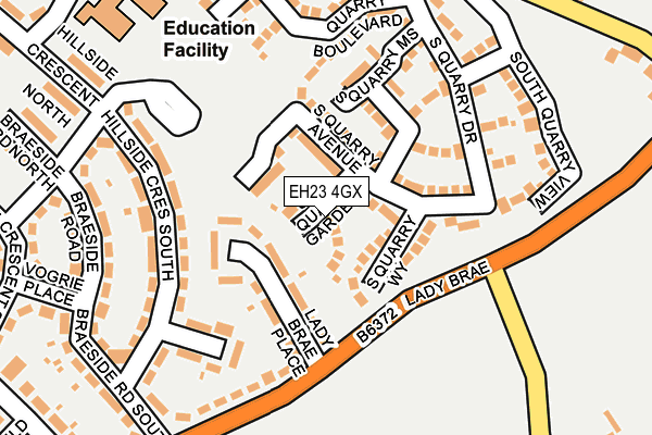 EH23 4GX map - OS OpenMap – Local (Ordnance Survey)