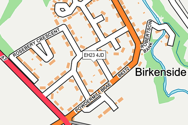 EH23 4JD map - OS OpenMap – Local (Ordnance Survey)