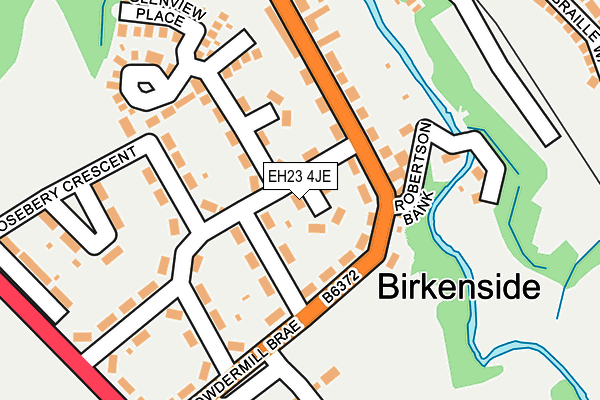 EH23 4JE map - OS OpenMap – Local (Ordnance Survey)
