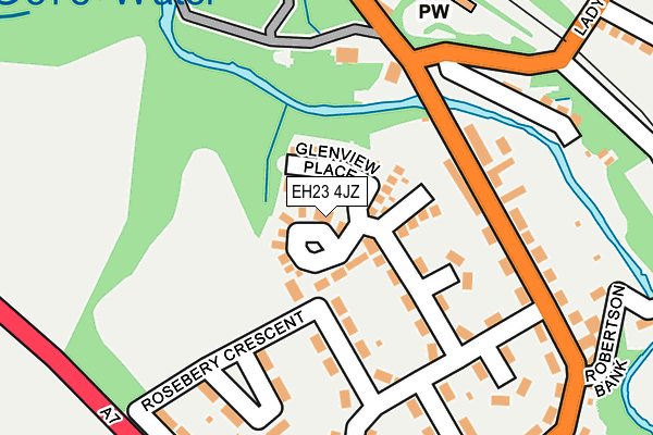 EH23 4JZ map - OS OpenMap – Local (Ordnance Survey)