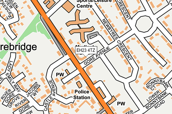 EH23 4TZ map - OS OpenMap – Local (Ordnance Survey)