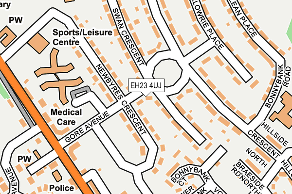 EH23 4UJ map - OS OpenMap – Local (Ordnance Survey)