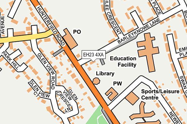 EH23 4XA map - OS OpenMap – Local (Ordnance Survey)