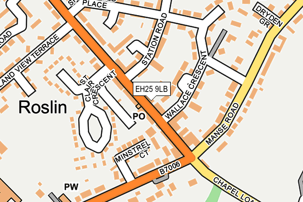 EH25 9LB map - OS OpenMap – Local (Ordnance Survey)