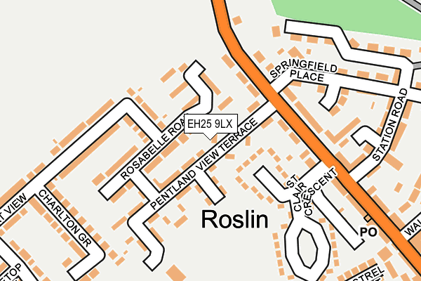 EH25 9LX map - OS OpenMap – Local (Ordnance Survey)