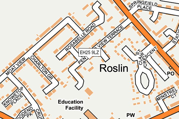 EH25 9LZ map - OS OpenMap – Local (Ordnance Survey)