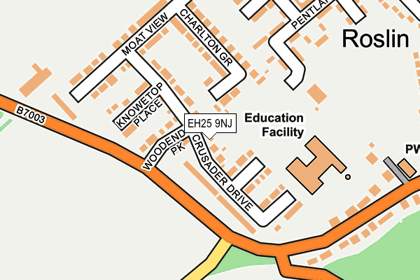 EH25 9NJ map - OS OpenMap – Local (Ordnance Survey)