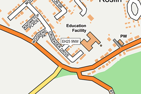 EH25 9NW map - OS OpenMap – Local (Ordnance Survey)