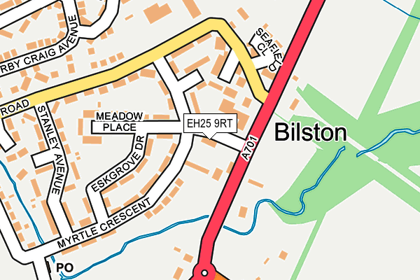 EH25 9RT map - OS OpenMap – Local (Ordnance Survey)