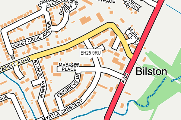 EH25 9RU map - OS OpenMap – Local (Ordnance Survey)