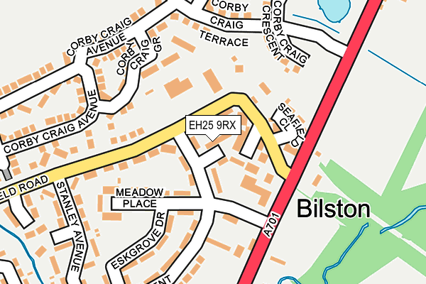 EH25 9RX map - OS OpenMap – Local (Ordnance Survey)