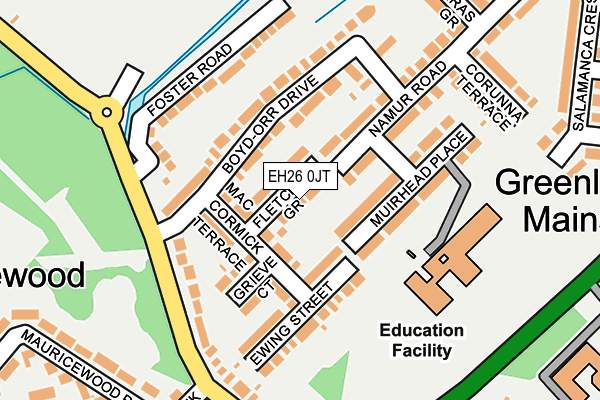 EH26 0JT map - OS OpenMap – Local (Ordnance Survey)