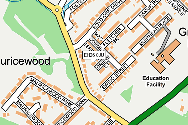 EH26 0JU map - OS OpenMap – Local (Ordnance Survey)