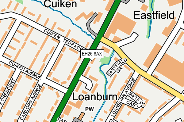 EH26 8AX map - OS OpenMap – Local (Ordnance Survey)