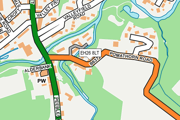 EH26 8LT map - OS OpenMap – Local (Ordnance Survey)