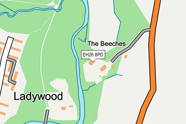 EH26 8PD map - OS OpenMap – Local (Ordnance Survey)