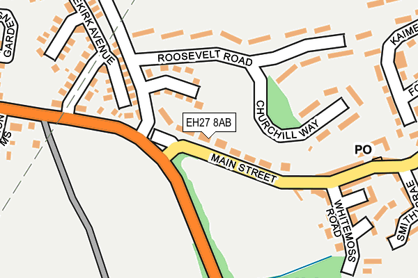 EH27 8AB map - OS OpenMap – Local (Ordnance Survey)