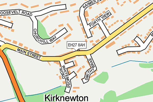 Map of THE INN (KIRKNEWTON) LTD. at local scale