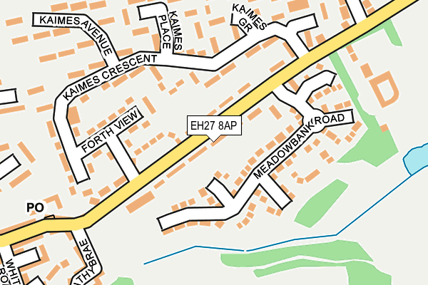 EH27 8AP map - OS OpenMap – Local (Ordnance Survey)