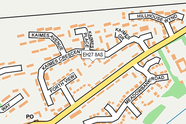 EH27 8AS map - OS OpenMap – Local (Ordnance Survey)