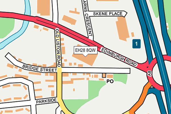 EH28 8QW map - OS OpenMap – Local (Ordnance Survey)