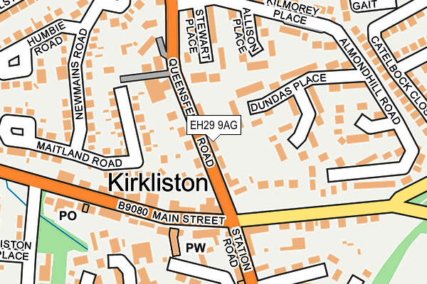 EH29 9AG map - OS OpenMap – Local (Ordnance Survey)