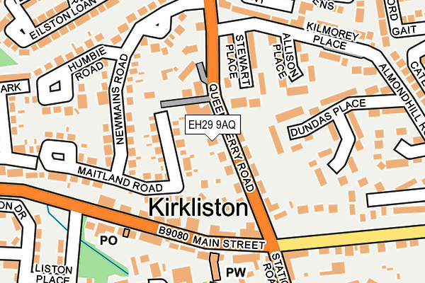 EH29 9AQ map - OS OpenMap – Local (Ordnance Survey)