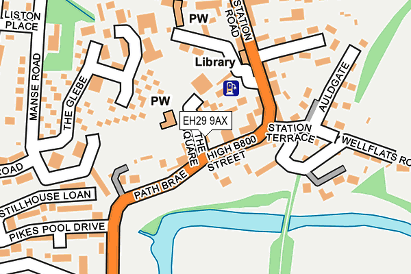 EH29 9AX map - OS OpenMap – Local (Ordnance Survey)