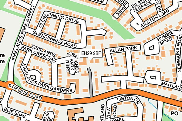 EH29 9BF map - OS OpenMap – Local (Ordnance Survey)