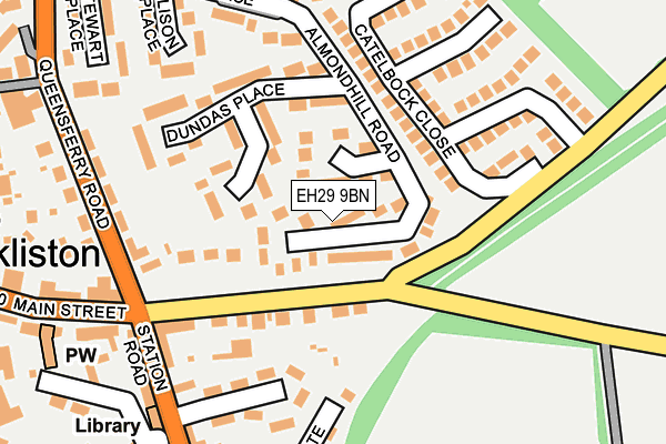 EH29 9BN map - OS OpenMap – Local (Ordnance Survey)