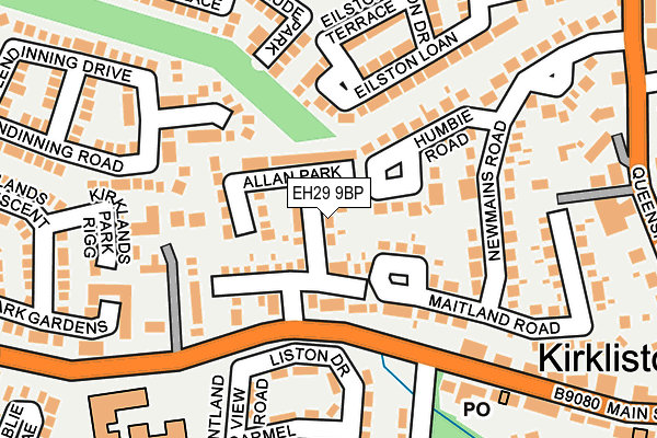 EH29 9BP map - OS OpenMap – Local (Ordnance Survey)